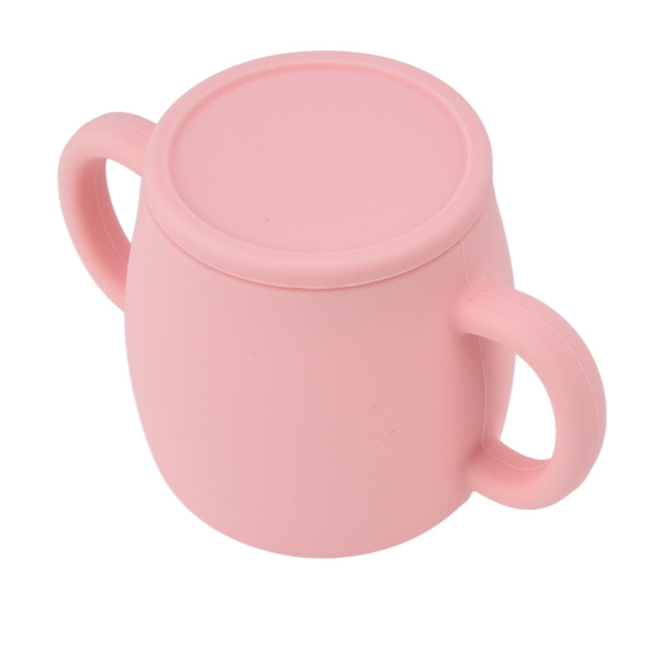 280 ml Baby Träning Kopp med Lock Bärbar Barn Silikon Kopp