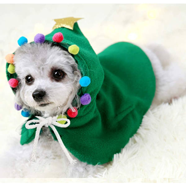 Pet Christmas Costume Puppy Xmas Cloak,for Cats and Small to