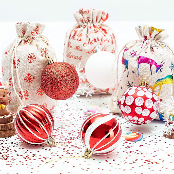 30Pcs Red Christmas Balls Ornaments for Christmas Tree,