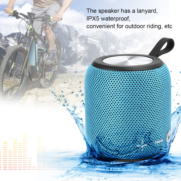 Mini Trådlös Bluetooth-högtalare för utomhussporter, portabel vattentät högtalare Bluetooth 5.0 Ljusblå