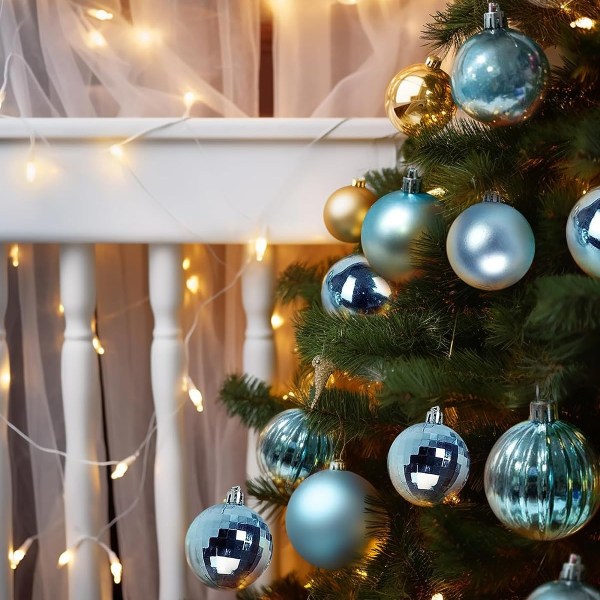 Christmas Balls Ornaments, 34PCS Christmas Ball Set 4cm/1.57in