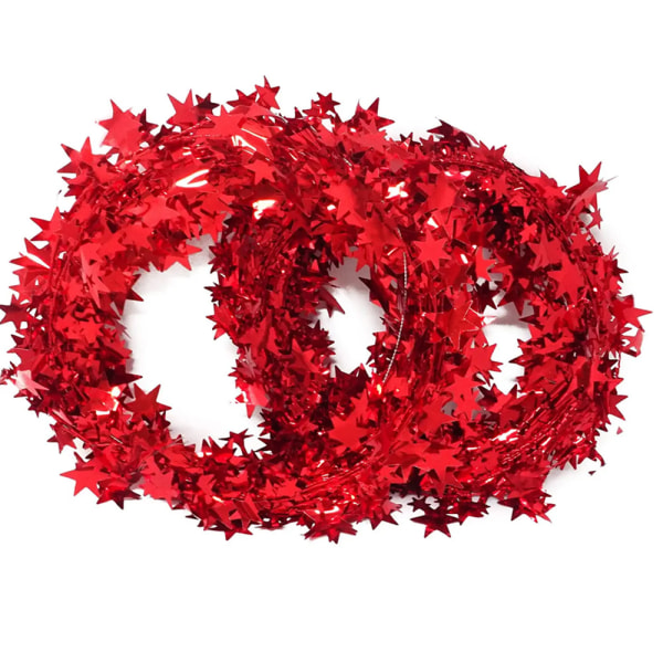 2 Rolls of Sparkly Star Tinsel Garlands with Wire for Xmas