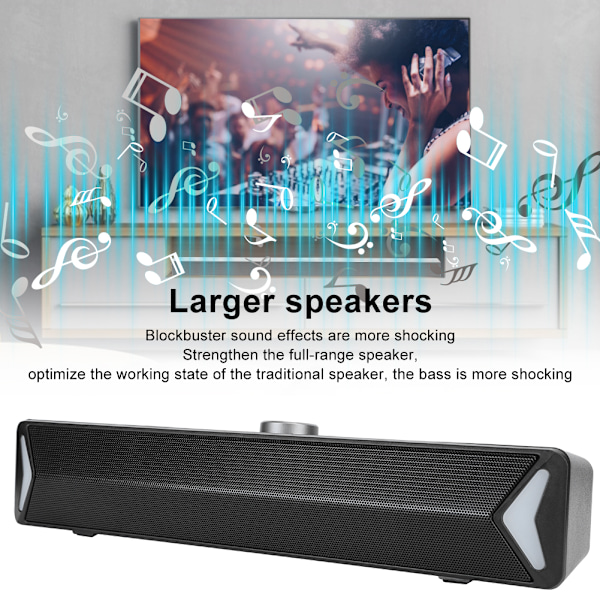 SADA Högtalare Hem Skrivbord Mini Subwoofer Oberoende Roterande Volymknapp Högtalare D6Svart