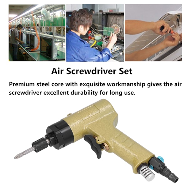 Luftdriven Skruvdragare Handhållen Bärbar Pneumatisk 1/4 tum 10000rpm Verktygssats KP‑805PN