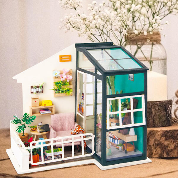 DIY Dockhus Sött Dockhus Miniatyrhus Leksakssats Perfekt