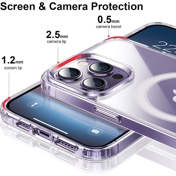 BOOM iPhone 14 Pro Skal - Transparent, Magsafe Kompatibel