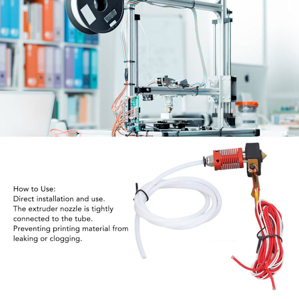 3D-skrivar Hotend Extruder MK8 24V 50W 0.4mm Munstycke Huvud Hot End för CR 10-serien