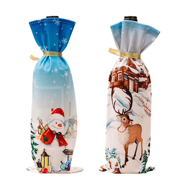 Christmas Wine Bottle Cover, Reusable Wine Bottle Bags for Xmas