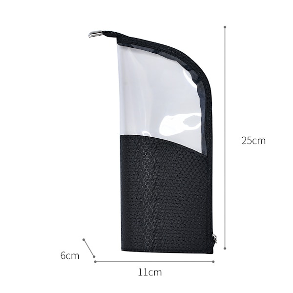 Dam Handhållen Halvrund Transparent Sminkväska Sminkborste Organizer Väska black