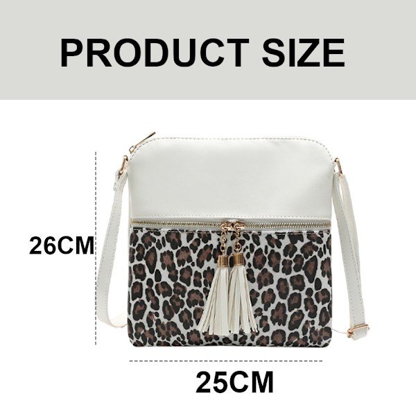 Lätt och medelstor crossbody-väska med tofsprydd ficka och