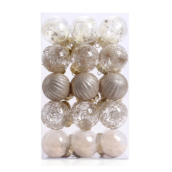60MM/2.36" Christmas Ornaments Set, 30pcs Clear Christmas