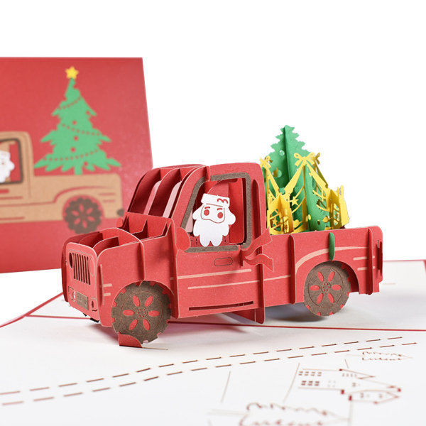 Handmade Merry Christmas Pop Up Card, Handmade 3D Popup