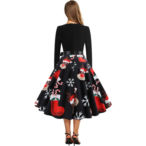 Women's Vintage Christmas Dress Cocktail Party Dress Holiday