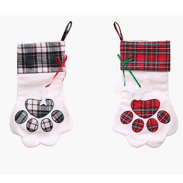 Personalized Puppy Dog Paw Christmas Stocking - Embroidered