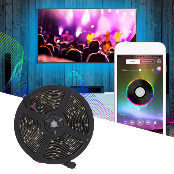 USB 5V 4m 120LED Strips Sensorljusband RGB-lampa Bluetooth