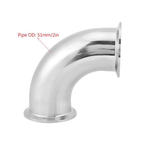 1.5\" OD 51MM Rostfritt Stål Sanitär Ferrule Böj 90 Grader Tri Clamp Typ Rörkopplingar