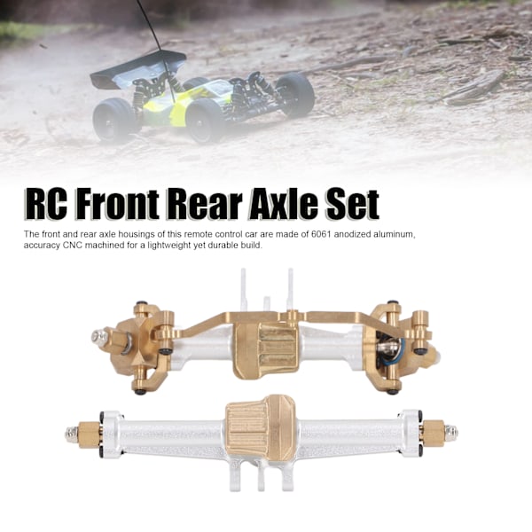 RC Främre Bakre Axelset Aluminiumlegering och Mässing Lättvikt Hög Precision RC Bilaxlar Ersättning för Traxxas TRX4M 1/18 RC Bil Silver