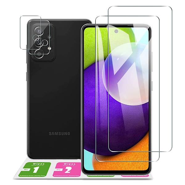 2-PACK Galaxy A52s 5G Skärmskydd + Kameralinsskydd HD 0,3mm Transparent