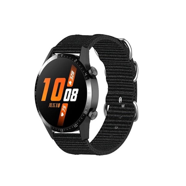 22 mm Huawei Watch GT Runner / GT 3 46 mm klockarmband i nylon - Svart Svart