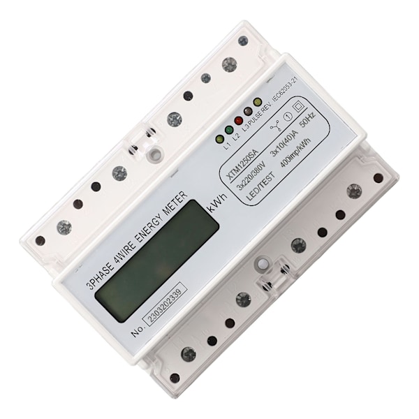 3-fas 4-ledare Energimätare 7-siffrig LCD-display Spänningseffektström Voltmeter Amperemeter Monitor 3x220V 380V