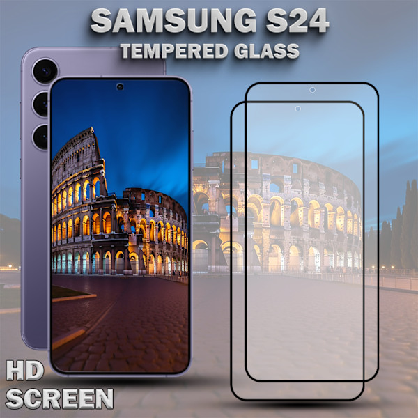 2-Pack Härdat Glas för SAMSUNG S24 – Täckande Skärmskydd med Pekfunktion