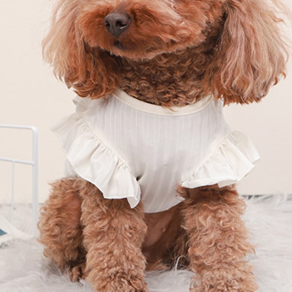 Husdjurs Pyjamas Söta Katt- och Hund Sovkläder Tunna Lätta Andningsbara Bekväma Husdjurskläder för Sommar Vit M