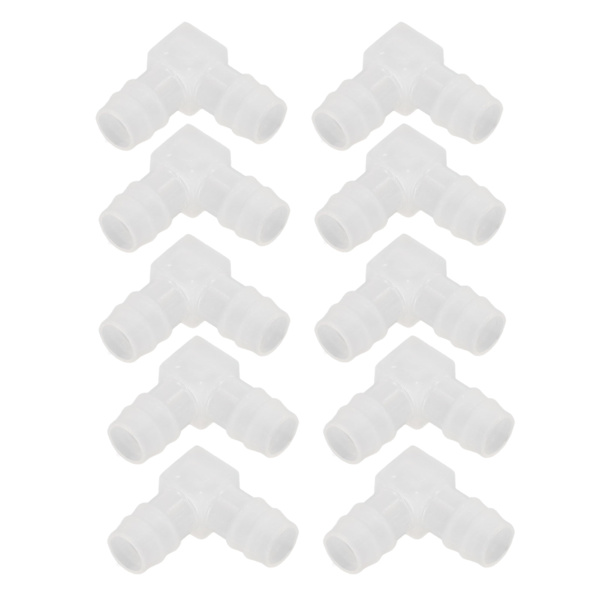 10 st Plast Slangkoppling 90° Böj PP Giftfri Luktfri L-formad Rörkoppling för Akvarium Laboratorium 14mm / 0.55in