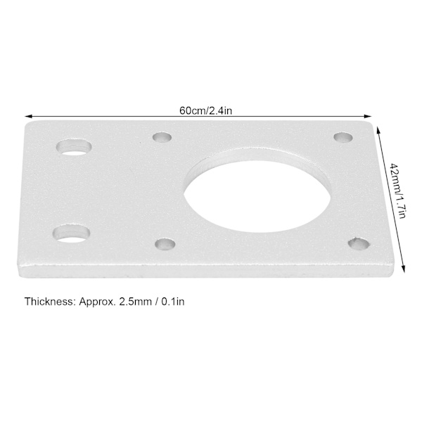 42 Steppermotorfäste Platta Aluminiumlegering Monteringsbräda för 3D-skrivare Silver