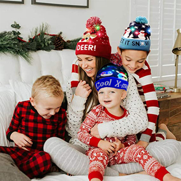 Light Up Christmas Hat， Christmas Beanie Hat with LED Lights
