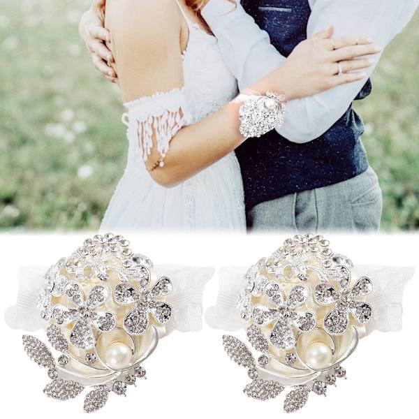 2 st vackra handblommor brudtärn handleds corsage