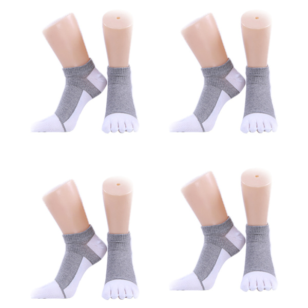 4 par bomullssockor Femfingersockor Herrstrumpor