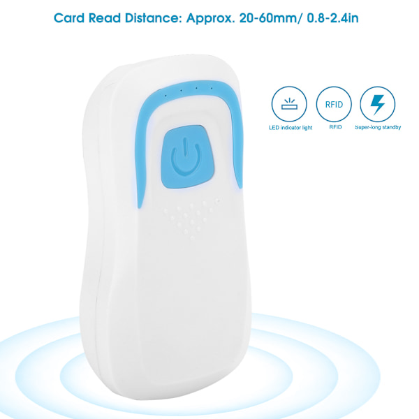 Streckkods- och QR-kodsläsare 2.4G Trådlös Multifunktion Express IC-kort RFID-läsare Skanningsenhet (Vit)