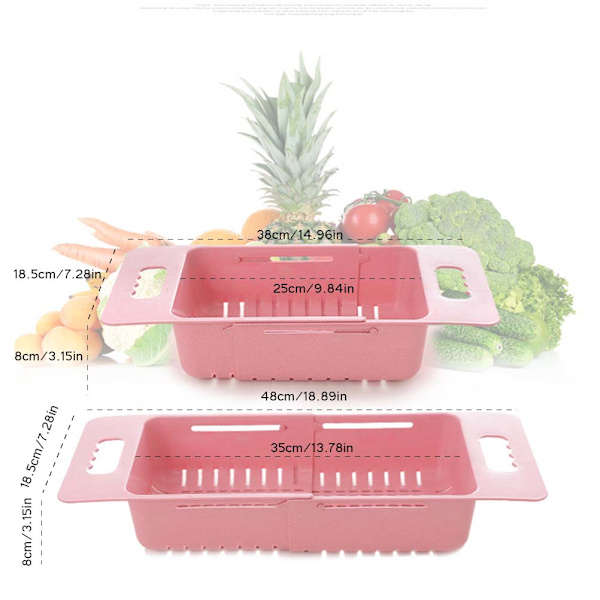 1PC Skalbar Avloppshylla Frukt Grönsakssilar Korg Kök