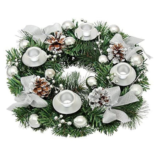 Silver Ribbon Christmas Advent Wreath - Advent Wreaths Season