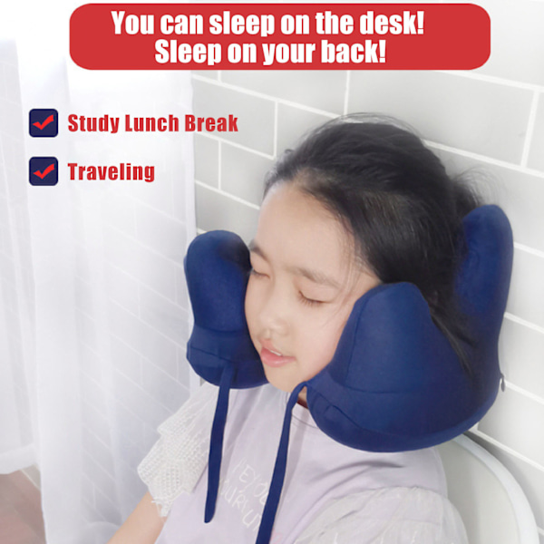 Dreamscape Resekudde, Ergonomiskt Nackstöd i Memory Foam, Mjukt Tvättbart Överdrag i Mjölksilke, Uppblåsbar Design för Hygien, Inkluderar Ögonmask för Avskildhet