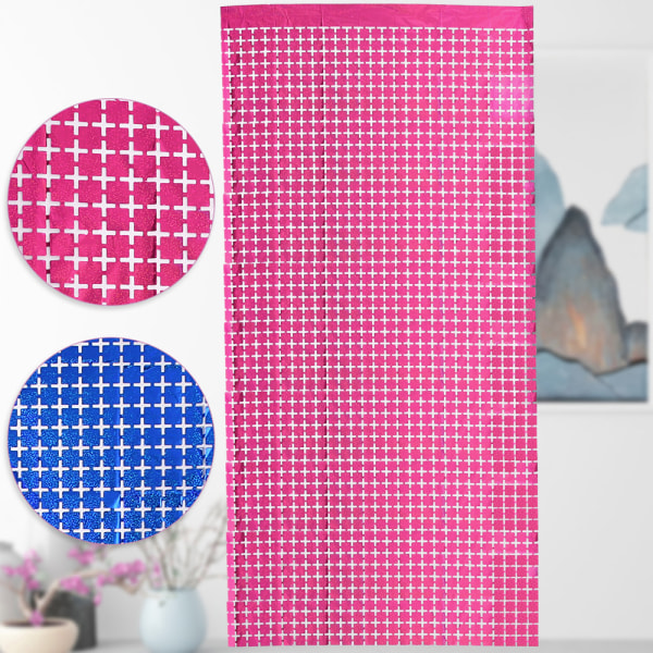 2Pcs Square Foil Fringe Backdrop Curtain Backdrop for Birthday,