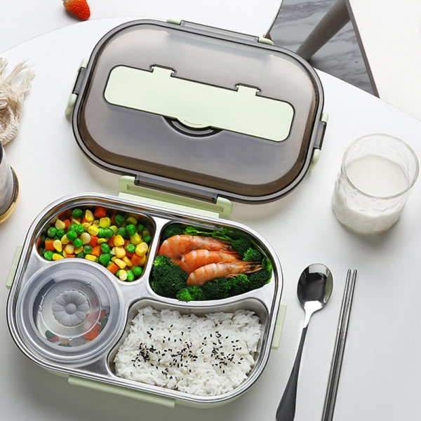 Lunchlåda 4 fack matbehållare stor kapacitet med soppa