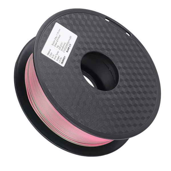 PLA Filament Dubbel Färg Grön Peach Röd Silkeslen Glansfull Utseende 3D-skrivarfilament 1.75mm