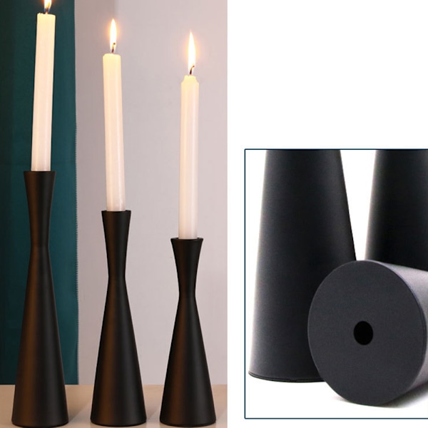 3 Sets Metal Taper Candle Holders,Candle Stand for Wedding