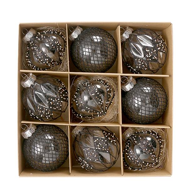 9Pcs Christmas Ball Ornaments 80mm/3.15" Shatterproof Colorful