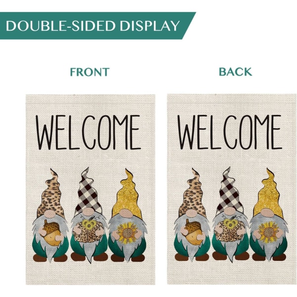 AVOIN Welcome Fall Leopard Buffalo Plaid Gnomes Hazelnut