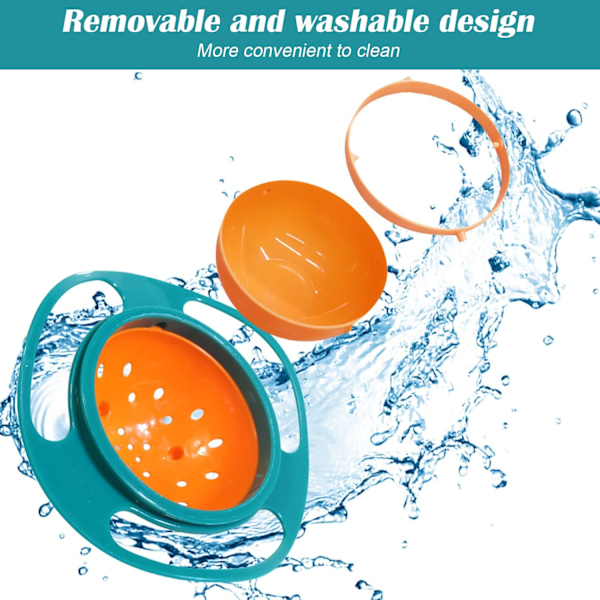 Gyro Bowl Anti Spill Bowl Smooth 360 Degrees Dining Entertaining, Bowl Sets,Toddler Bowls, Non Spill Feeding Toddler, 360 Rotation Gyroscopic Bowl