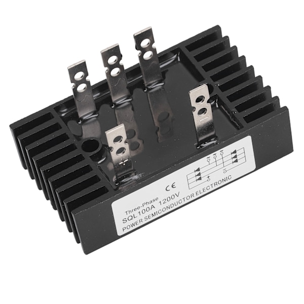 Hög Effekt Likriktare Diodbrygga Spänningsregulator 3-fas 100A 1200V Modul med Kylare