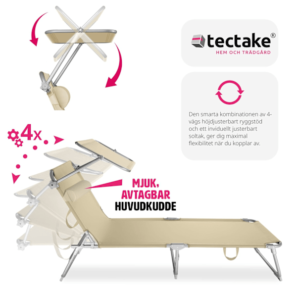 tectake Solsäng Chloé Beige