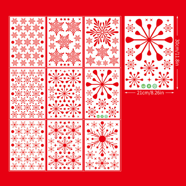 2 sets of multi-color optional static snowflake window glass