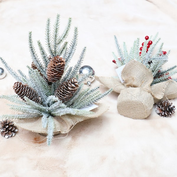 Tabletop Artificial Pine Branches & Pinecones Holiday