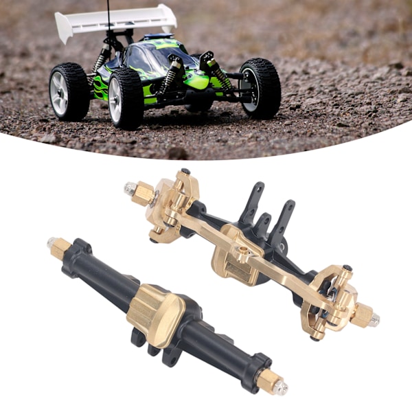 RC Främre Bakre Axelset Aluminiumlegering och Mässing Lättvikt Hög Precision RC Bilaxlar Ersättning för Traxxas TRX4M 1/18 RC Bil Svart