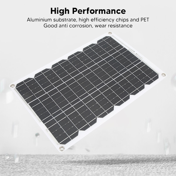 Bärbar solpanel 18W 18V, Monokristallin hög konverteringseffektivitet, Smart laddningsregulator, Trestegsladdning, Vattentät för utomhusbruk