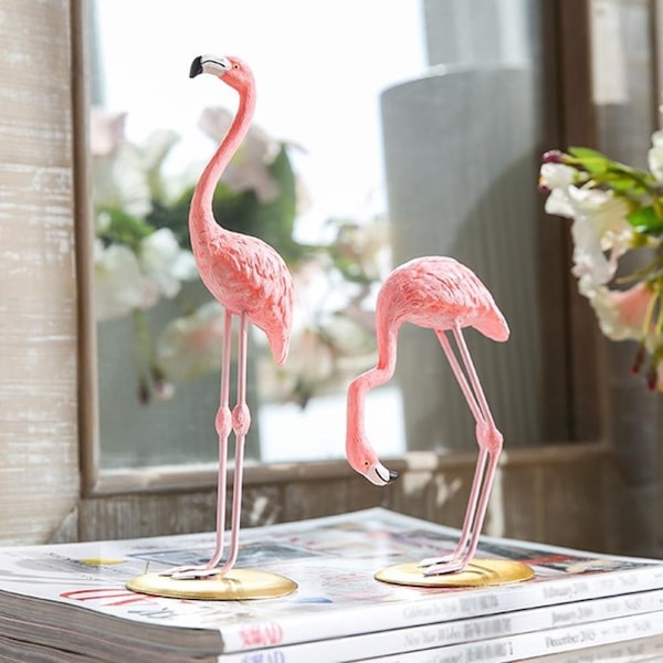 Söt rosa flamingo prydnad bordsdekoration vardagsrum