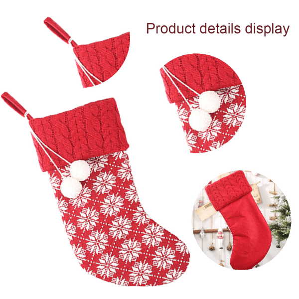 Christmas decorations wool stockings red and white elk gift bag